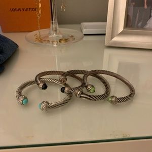 Bundle of Silver/Multi colored bracelets